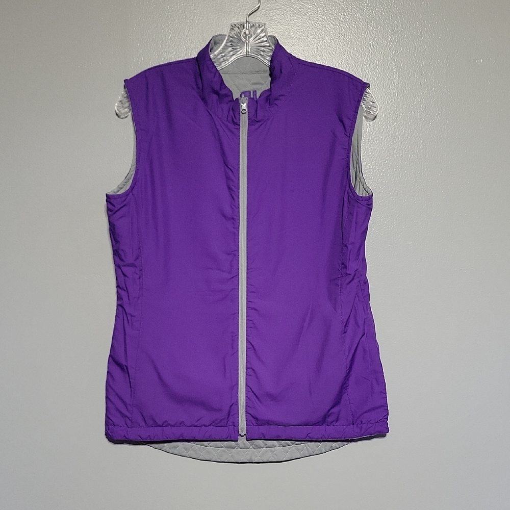 FootJoy Womens Reversible Gray & Purple Vest Sz Small Golf, Sporty, Flaw
